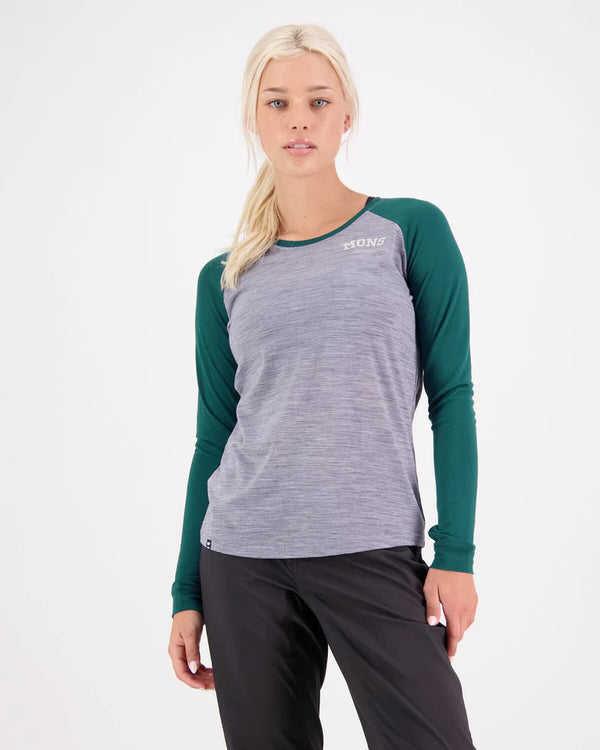 MONS ROYALE Women's Icon Merino Air-Con Raglan L/S Crew Medium