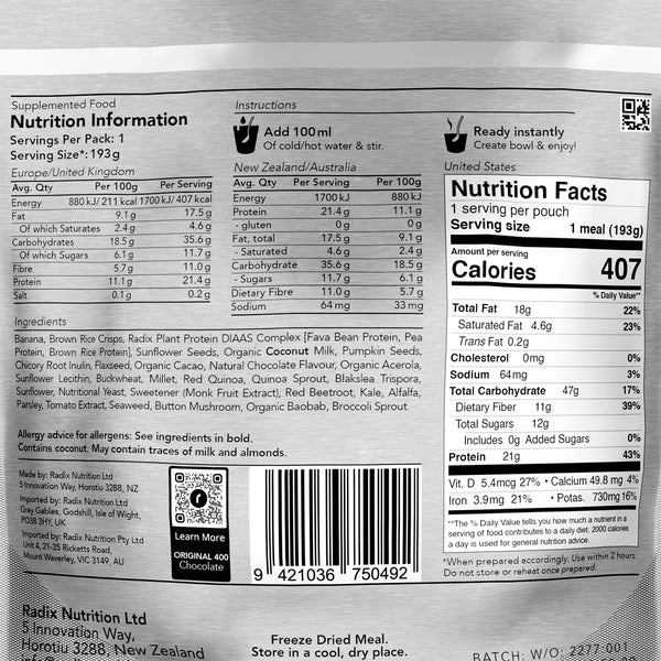 RADIX NUTRITION Original Meals 400kcal