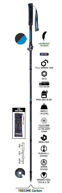 MASTERS Trecime Full Carbon Poles Adjustable PAIR