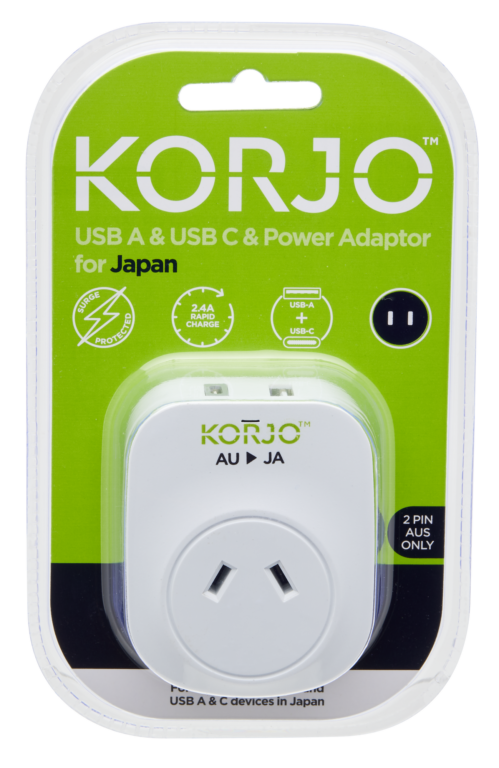 KORJO USB A+C & Power Adaptor for Japan