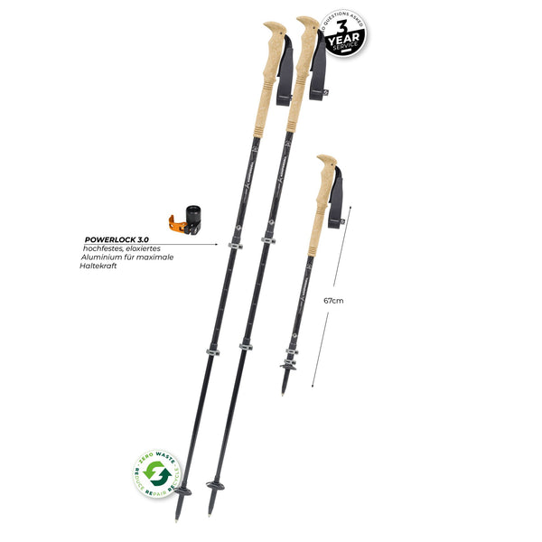 KOMPERDELL Carbon Ultra Zero Walking Pole PAIR