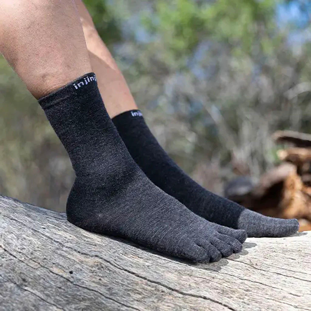 INJINJI Merino Wool Liner CREW Toe Sock