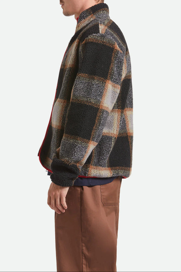 BRIXTON Men's Buffalo Plaid Sherpa Full Zip Jacket