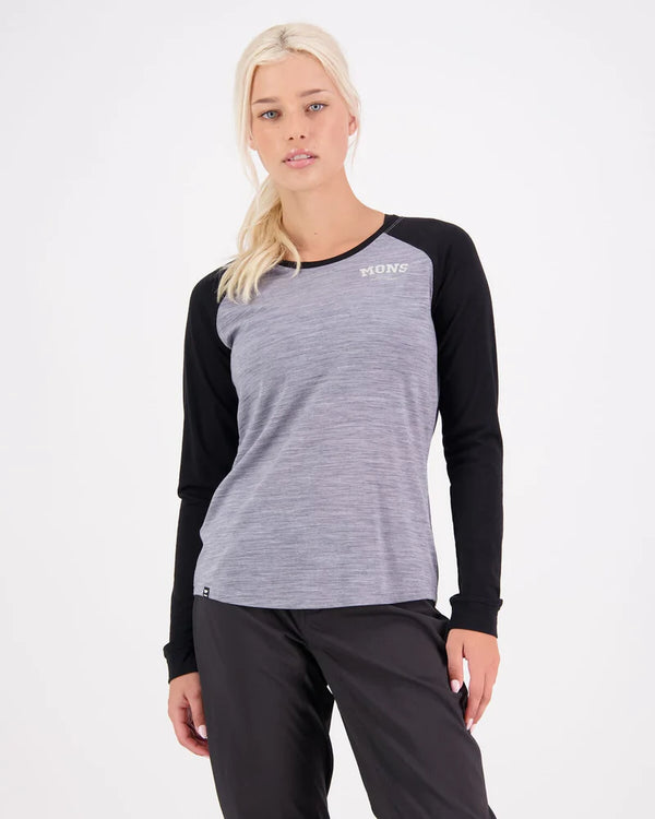 MONS ROYALE Women's Icon Merino Air-Con Raglan L/S Crew Medium