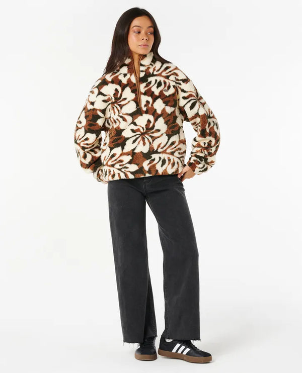 RIP CURL Women's Cala Nights Polar Fleece 1/4 Zip