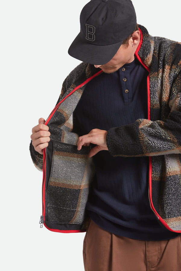 BRIXTON Men's Buffalo Plaid Sherpa Full Zip Jacket