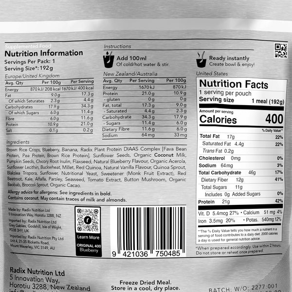 RADIX NUTRITION Original Meals 400kcal