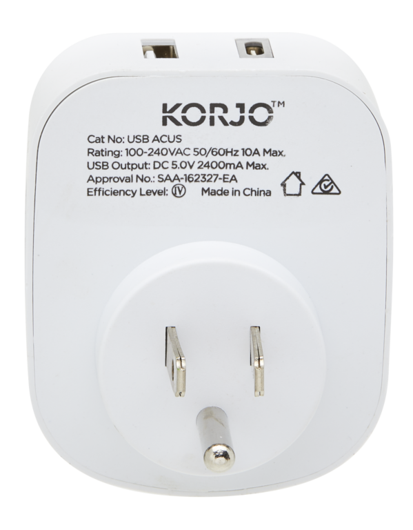 KORJO USB A+C & Power Adaptor for USA