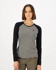 MONS ROYALE Women's Icon Merino Air-Con Raglan L/S Crew Stripe