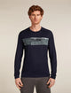 ICEBREAKER Men's 200 g/m Oasis Merino L/S Crew Elevation Line Print