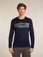 ICEBREAKER Men's 200 g/m Oasis Merino L/S Crew Elevation Line Print