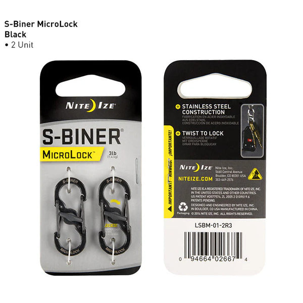 NITE IZE S-Biner Microlock® Carabiner Pk of 2