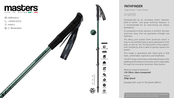MASTERS Pathfinder Alutech Walking Poles PAIR