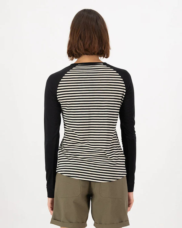 MONS ROYALE Women's Icon Merino Air-Con Raglan L/S Crew Stripe