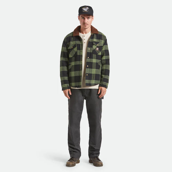 BRIXTON Men's Durham Sherpa Lined Flannel Jacket (Shacket)