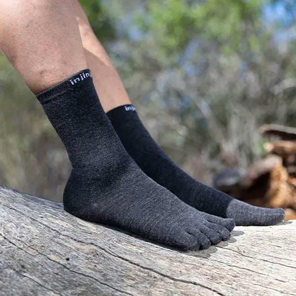 INJINJI Merino Wool Liner CREW Toe Sock