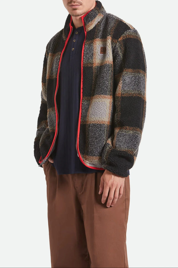 BRIXTON Men's Buffalo Plaid Sherpa Full Zip Jacket