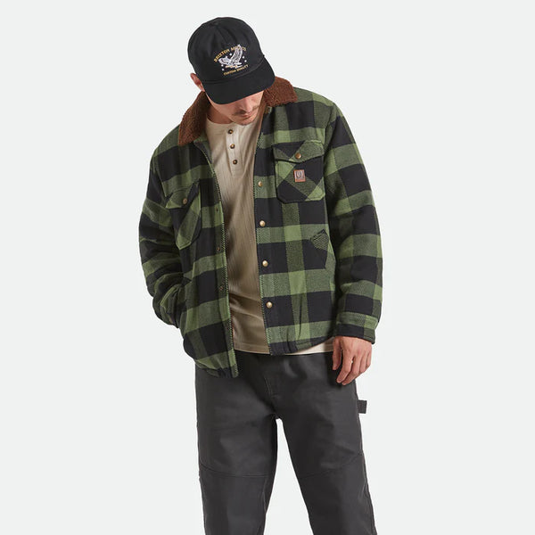 BRIXTON Men's Durham Sherpa Lined Flannel Jacket (Shacket)