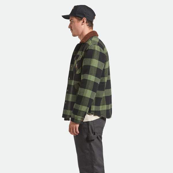 BRIXTON Men's Durham Sherpa Lined Flannel Jacket (Shacket)