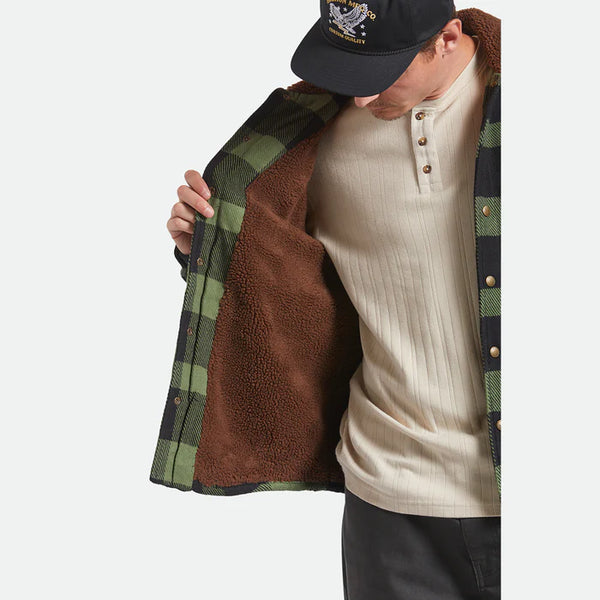BRIXTON Men's Durham Sherpa Lined Flannel Jacket (Shacket)